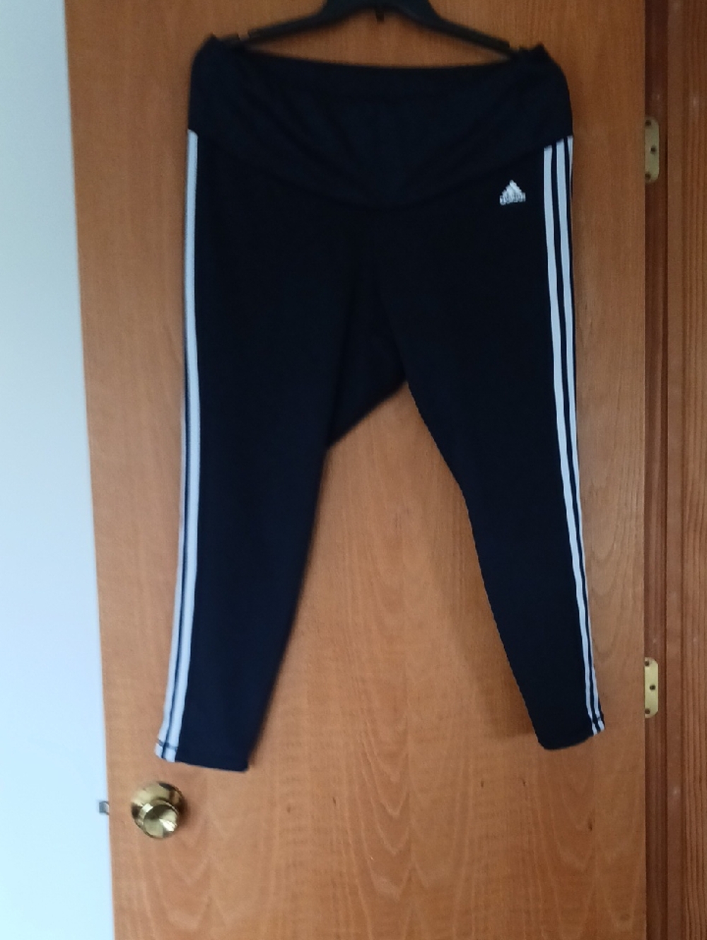 adidas Black Leggings with White Side Stripes